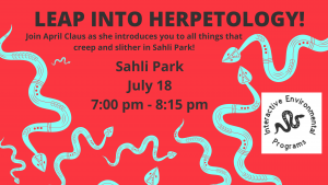 Leap Into Herpetology @ Sahli Park @ Sahli Park