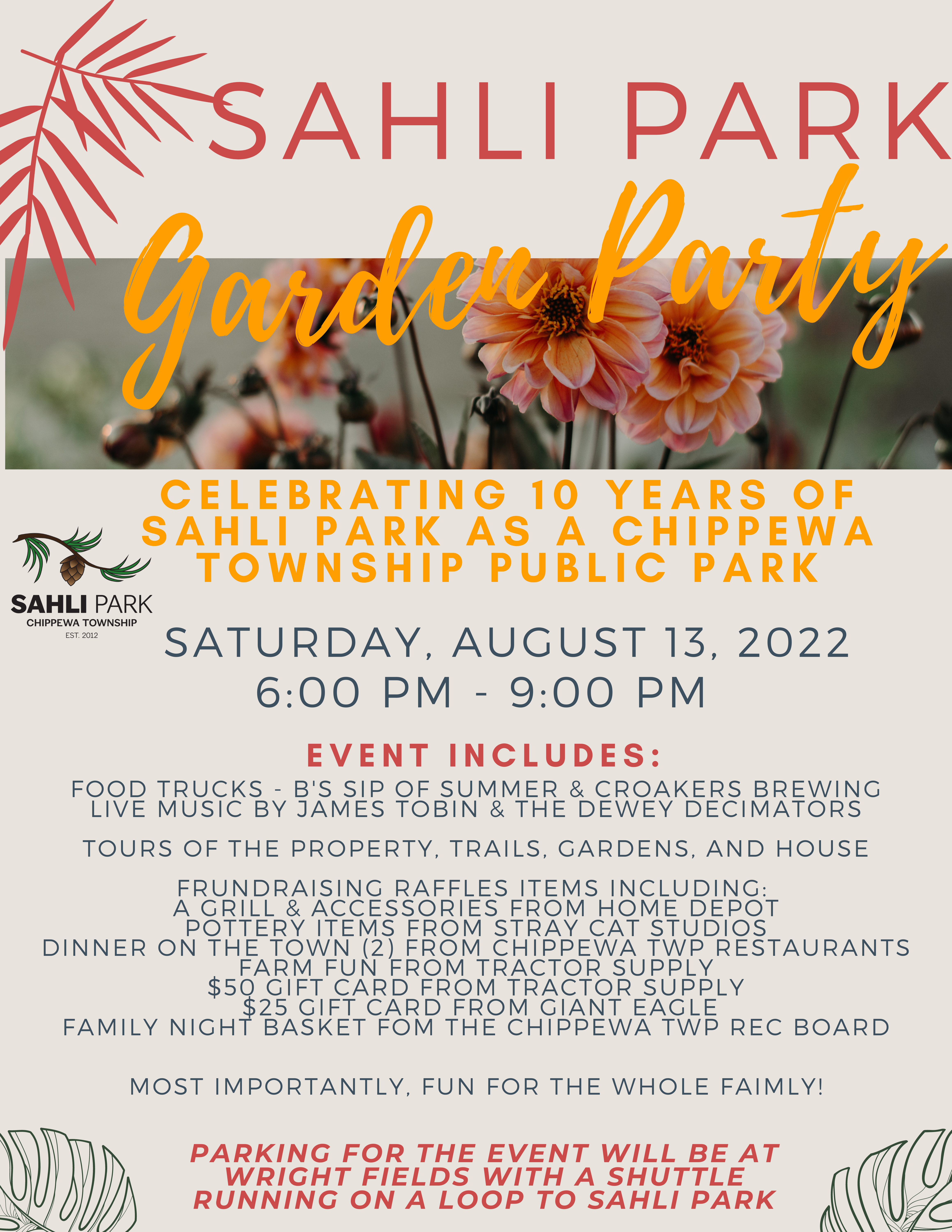 Sahli Park Garden Party Flyer 2 Chippewa Township